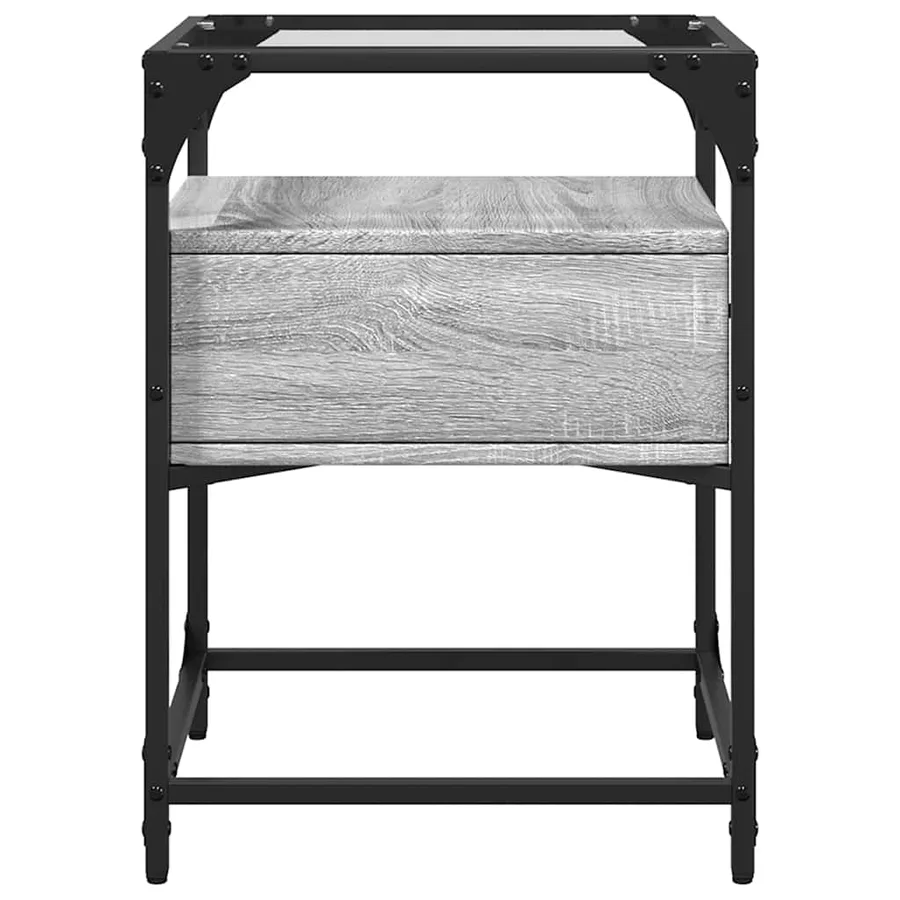 Table de chevet sonoma gris 40x40x55 cm bois d’ingénierie - 5