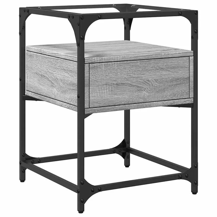 Table de chevet sonoma gris 40x40x55 cm bois d’ingénierie - 6