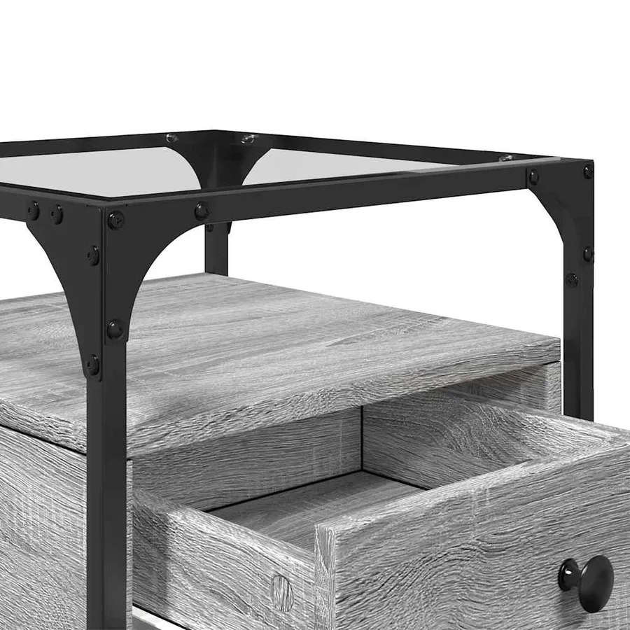 Table de chevet sonoma gris 40x40x55 cm bois d’ingénierie - 8