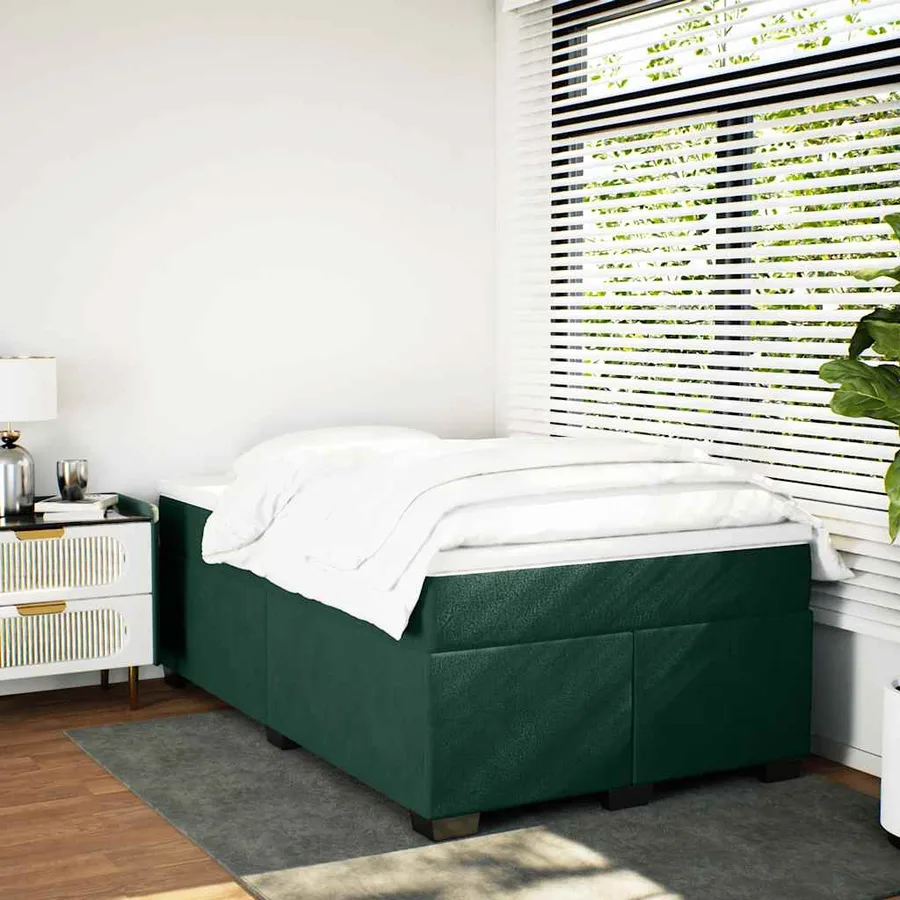 Sommier à lattes de lit et matelas Vert foncé 120x200cm Velours - 3