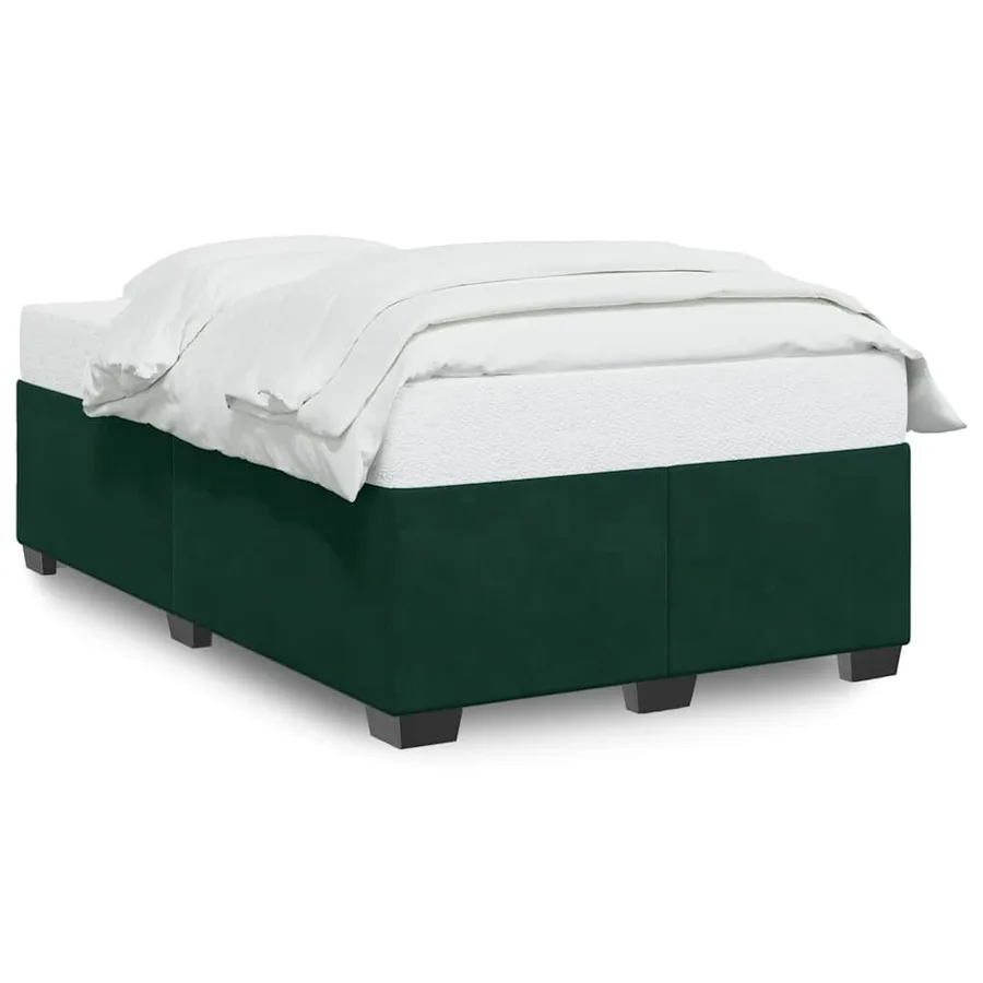 Cadre de lit sans matelas vert foncé 120x200 cm velours - 2