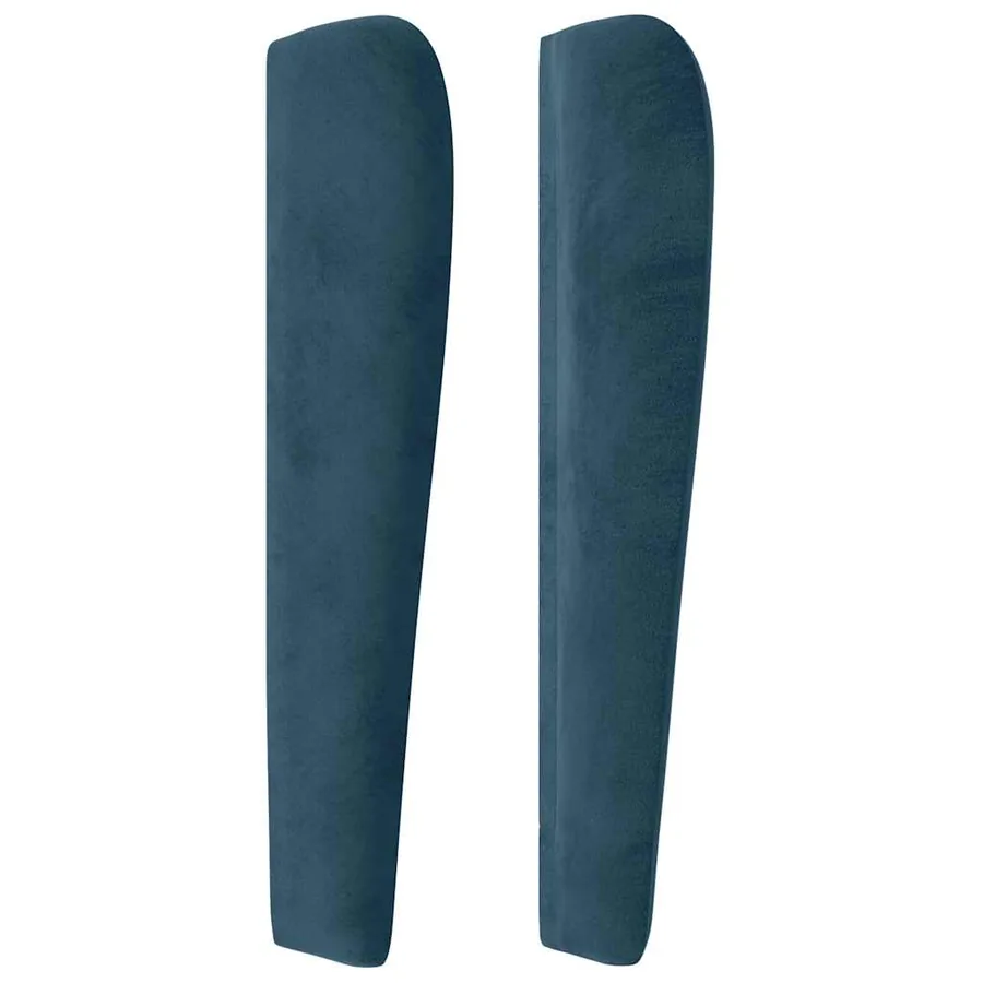 Tête de lit avec oreilles Bleu foncé 163x23x118/128 cm Velours - 4