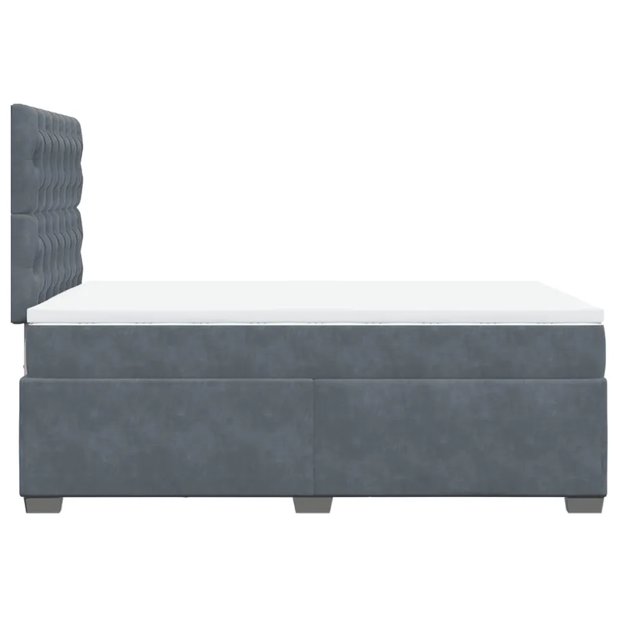 Sommier à lattes de lit et matelas Gris foncé 120x200cm Velours - 11