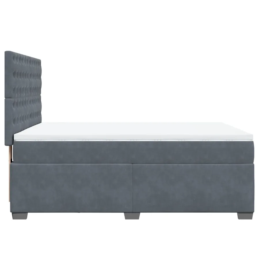 Sommier à lattes de lit et matelas Gris foncé 140x190cm Velours - 11