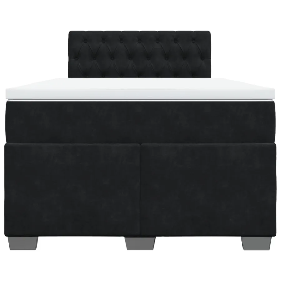 Sommier à lattes de lit avec matelas Noir 120x200 cm Velours - 6
