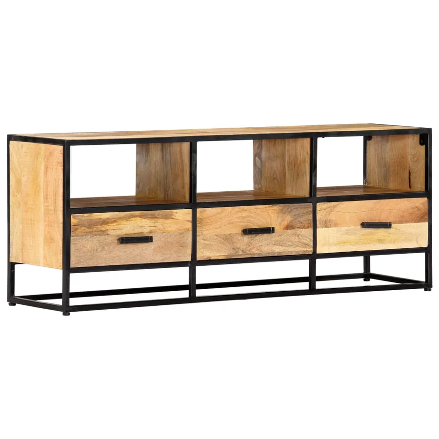 Meuble TV 120x30x45 cm Bois solide de manguier - 10