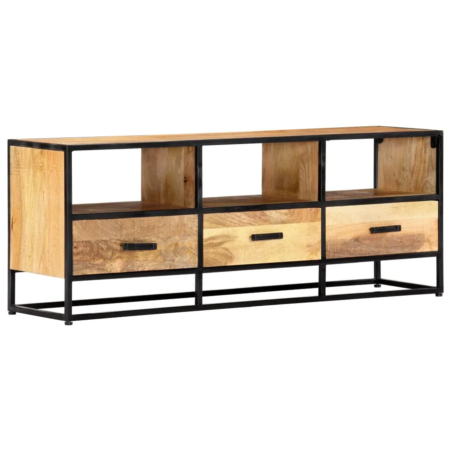 Meuble TV 120x30x45 cm Bois solide de manguier - 12