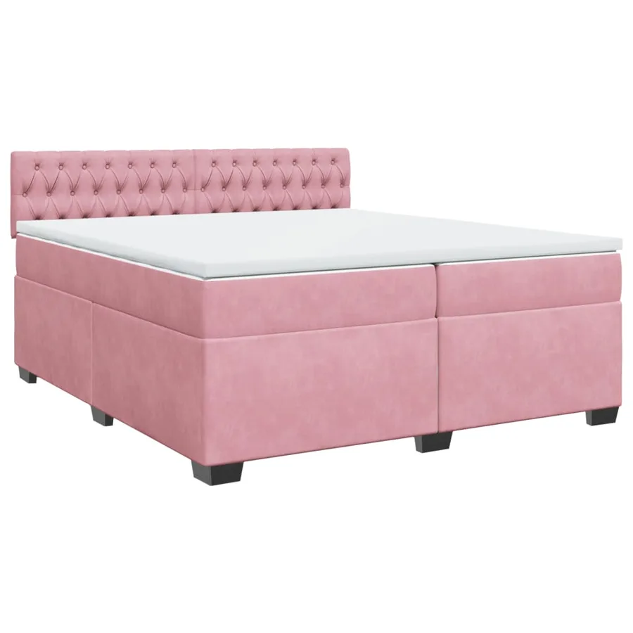 Sommier à lattes de lit avec matelas Rose 200x200 cm Velours - 3