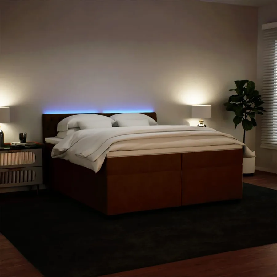 Sommier à lattes de lit avec matelas Rose 200x200 cm Velours - 4
