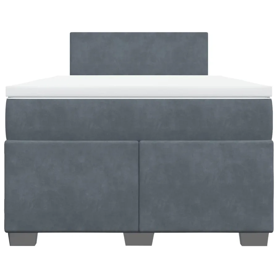 Sommier à lattes de lit et matelas gris foncé 120x190cm velours - 4