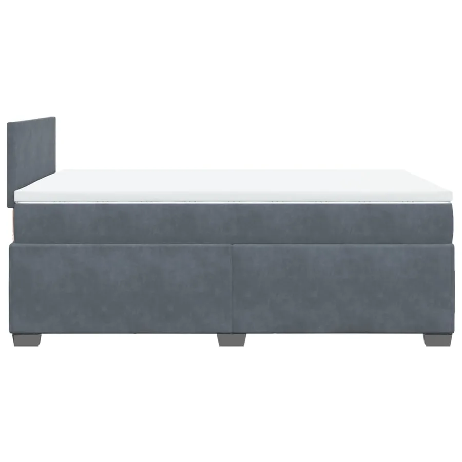 Sommier à lattes de lit et matelas gris foncé 120x190cm velours - 9