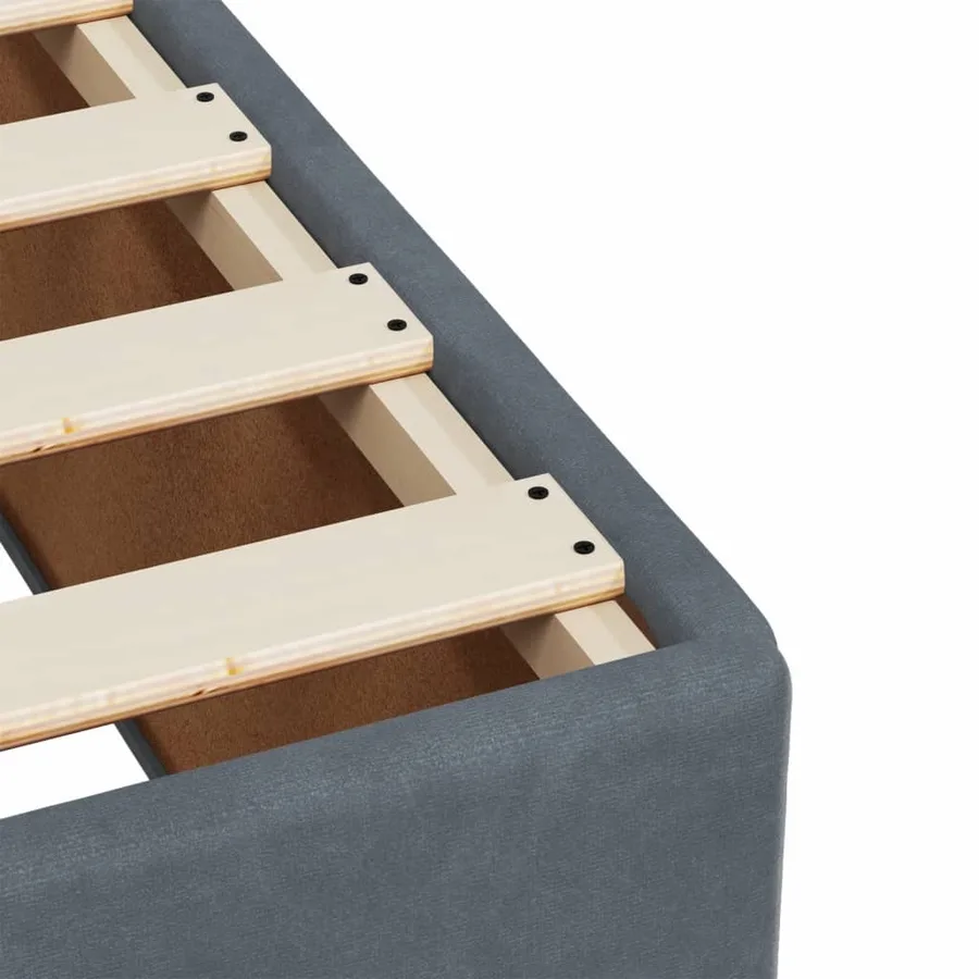 Sommier à lattes de lit et matelas gris foncé 120x190cm velours - 11