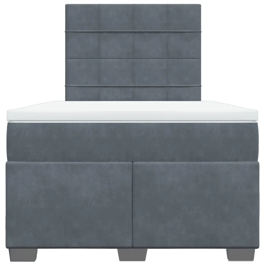 Sommier à lattes de lit et matelas gris foncé 120x190cm velours - 4
