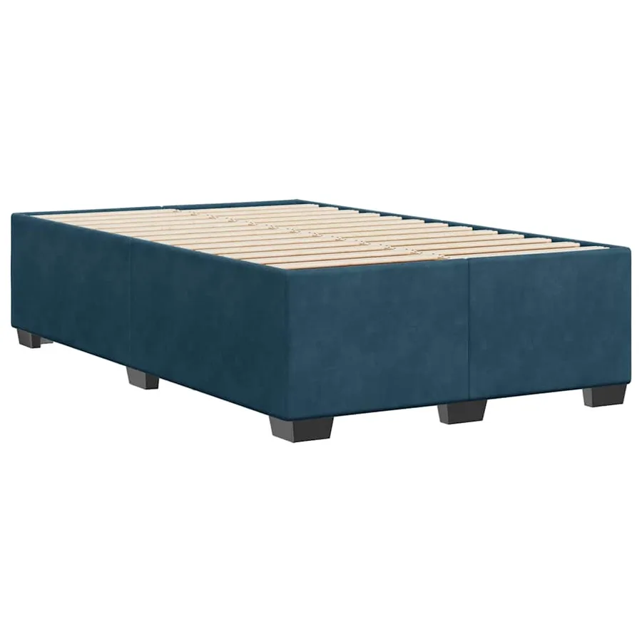 Cadre de lit sans matelas bleu 120x190 cm velours - 3