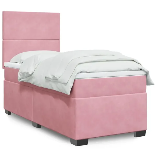 Sommier à lattes de lit avec matelas Rose 90x200 cm Velours