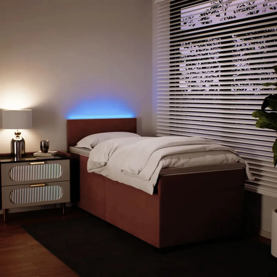Sommier à lattes de lit avec matelas Rose 100x200 cm Velours - 4