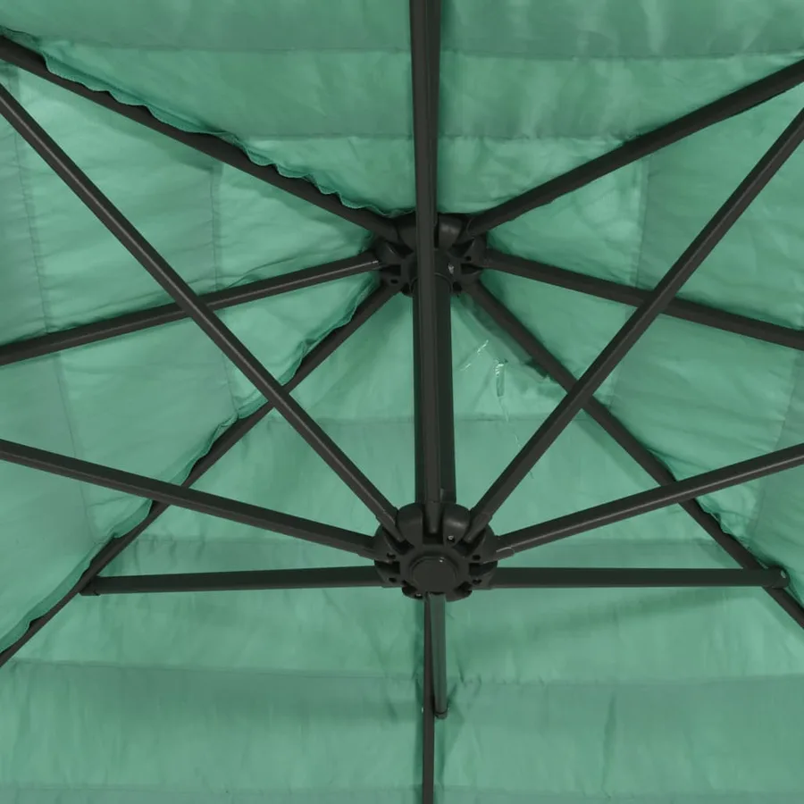 Parasol de jardin avec mât en acier vert 248x248x248 cm - 8