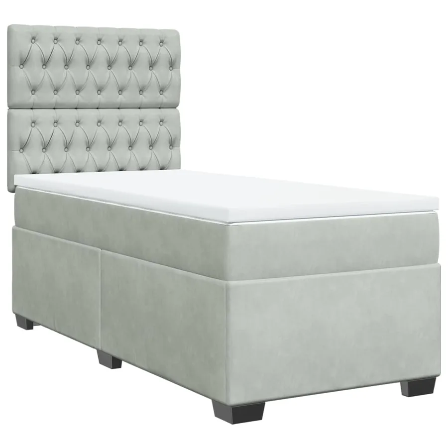 Sommier à lattes de lit et matelas Gris clair 100x200cm Velours - 5