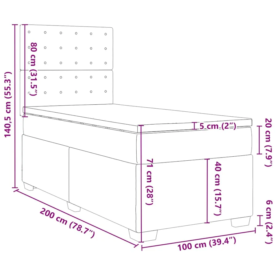 Sommier à lattes de lit avec matelas Vert foncé 100x200 cm - 19