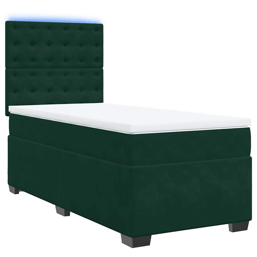 Sommier à lattes de lit avec matelas Vert foncé 100x200 cm - 3