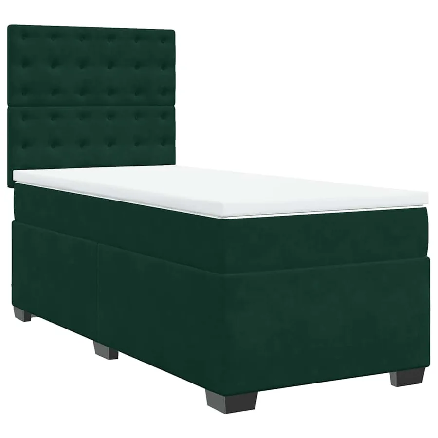 Sommier à lattes de lit avec matelas Vert foncé 100x200 cm - 6