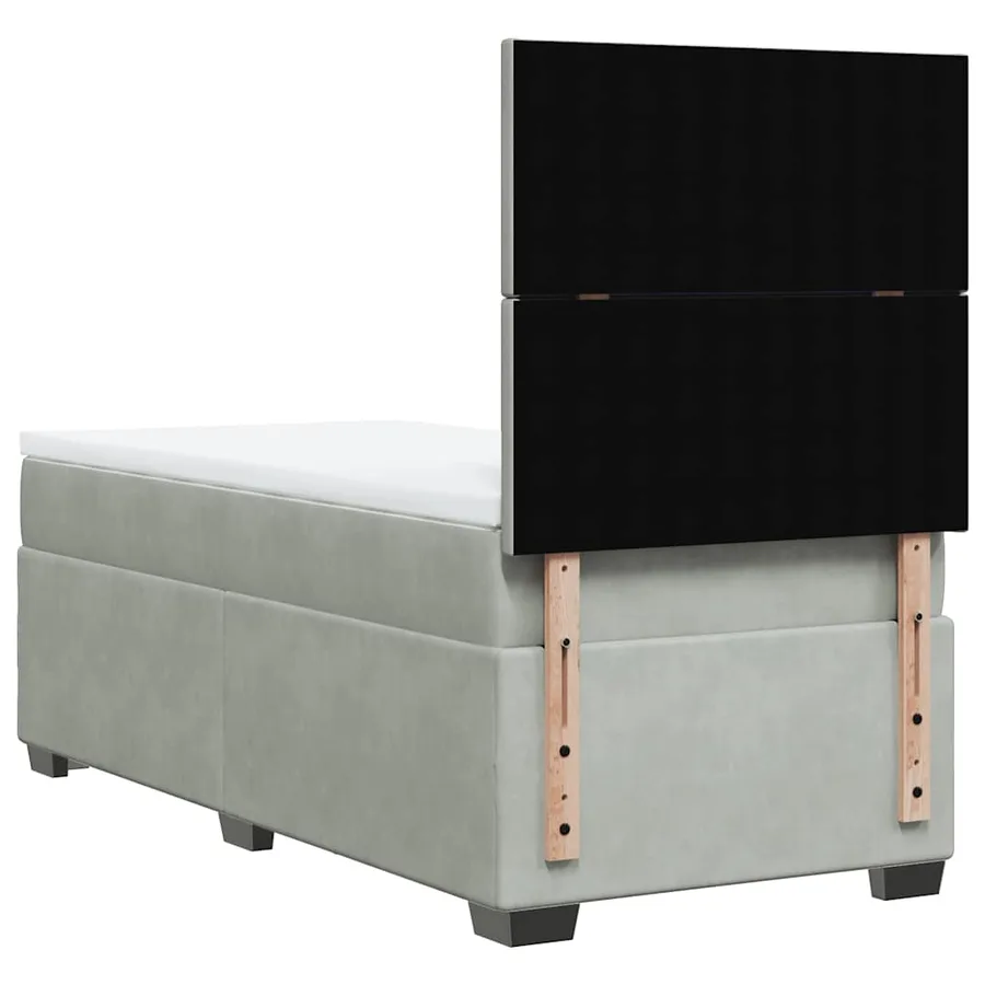 Sommier à lattes de lit et matelas Gris clair 100x200cm Velours - 13