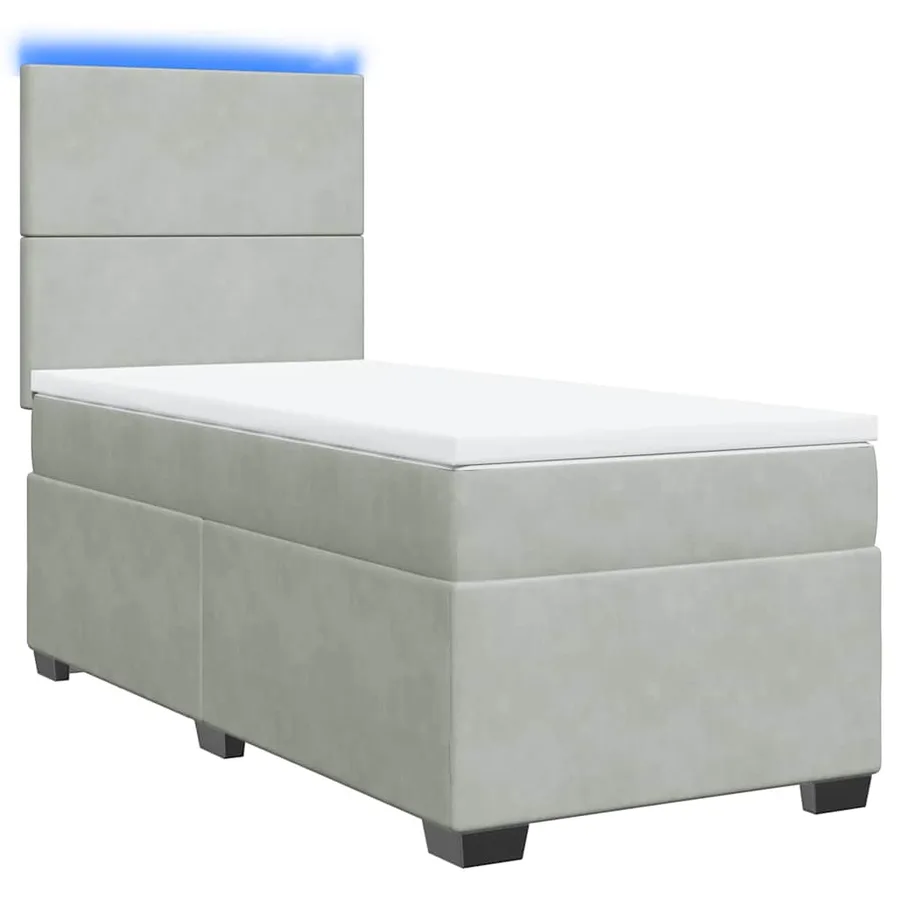 Sommier à lattes de lit et matelas Gris clair 100x200cm Velours - 3