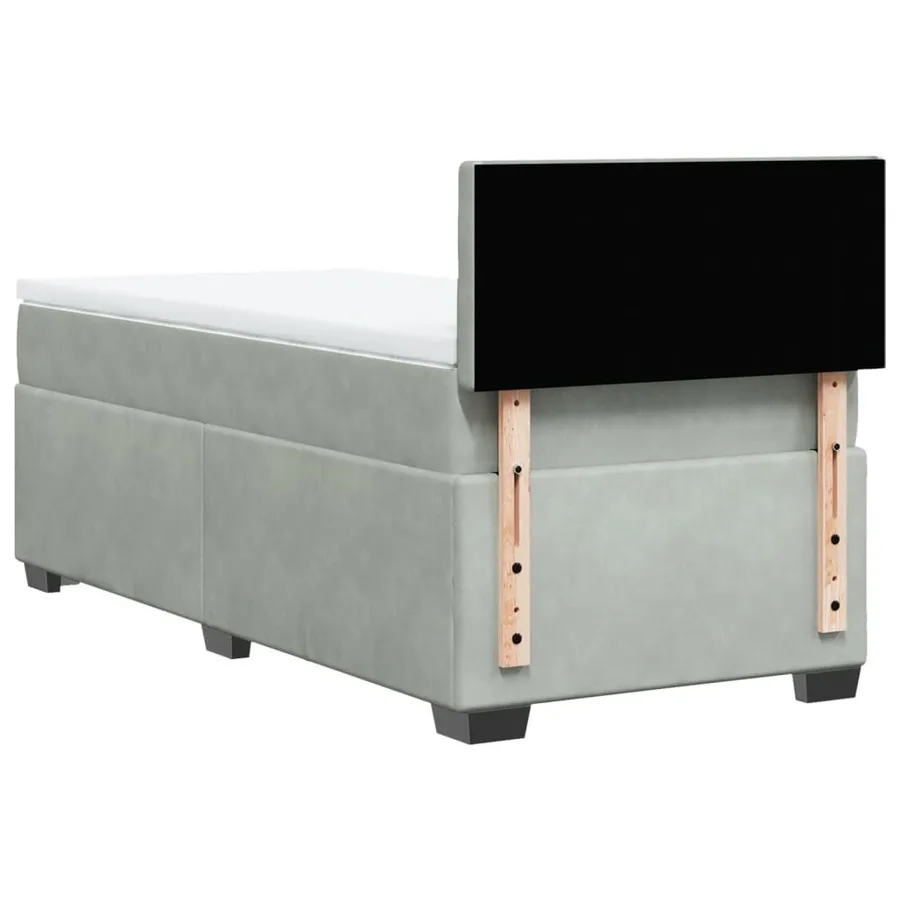Sommier à lattes de lit et matelas Gris clair 100x200cm Velours - 8