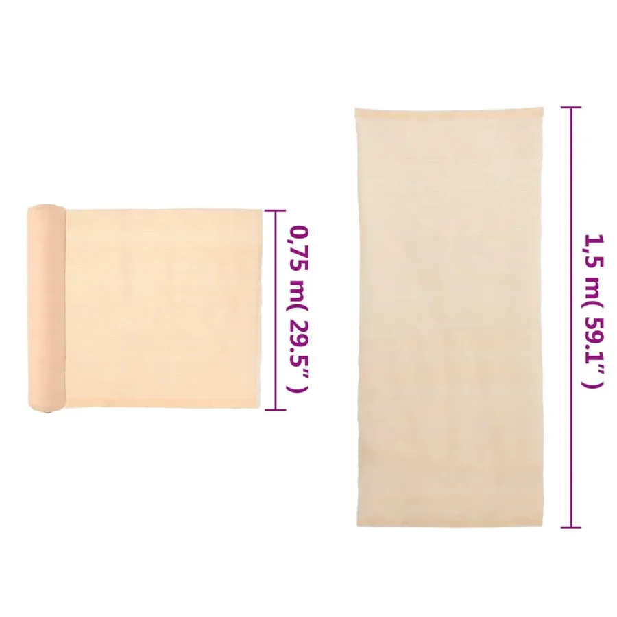 Filet brise-vue PEHD 1,5 x 50 m Beige - 5