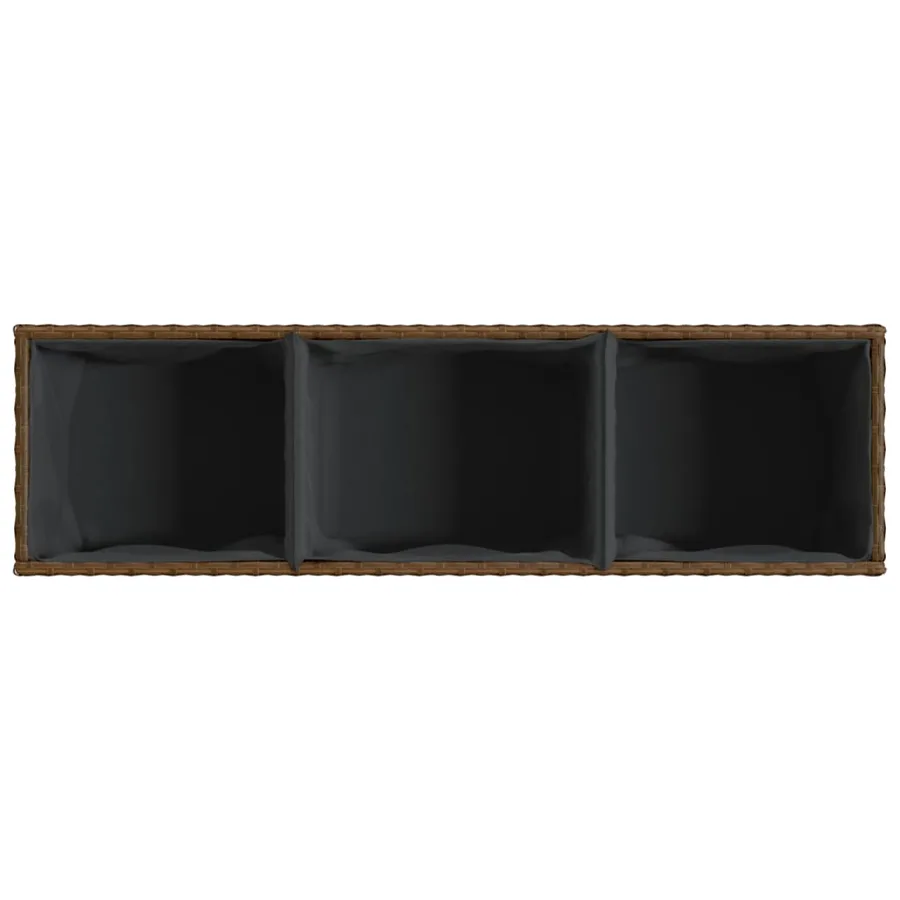 Jardinières et roulettes 2pcs marron 107x32x38cm résine tressée - 9