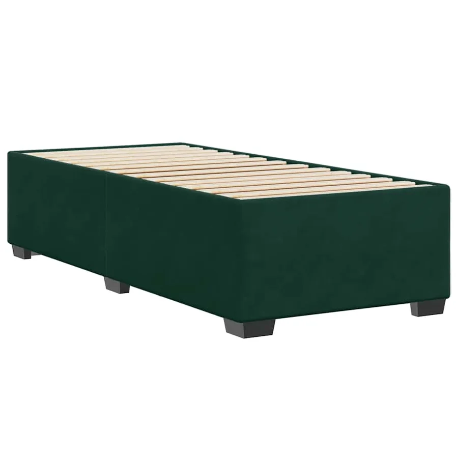 Cadre de lit sans matelas vert foncé 100x200 cm velours - 3
