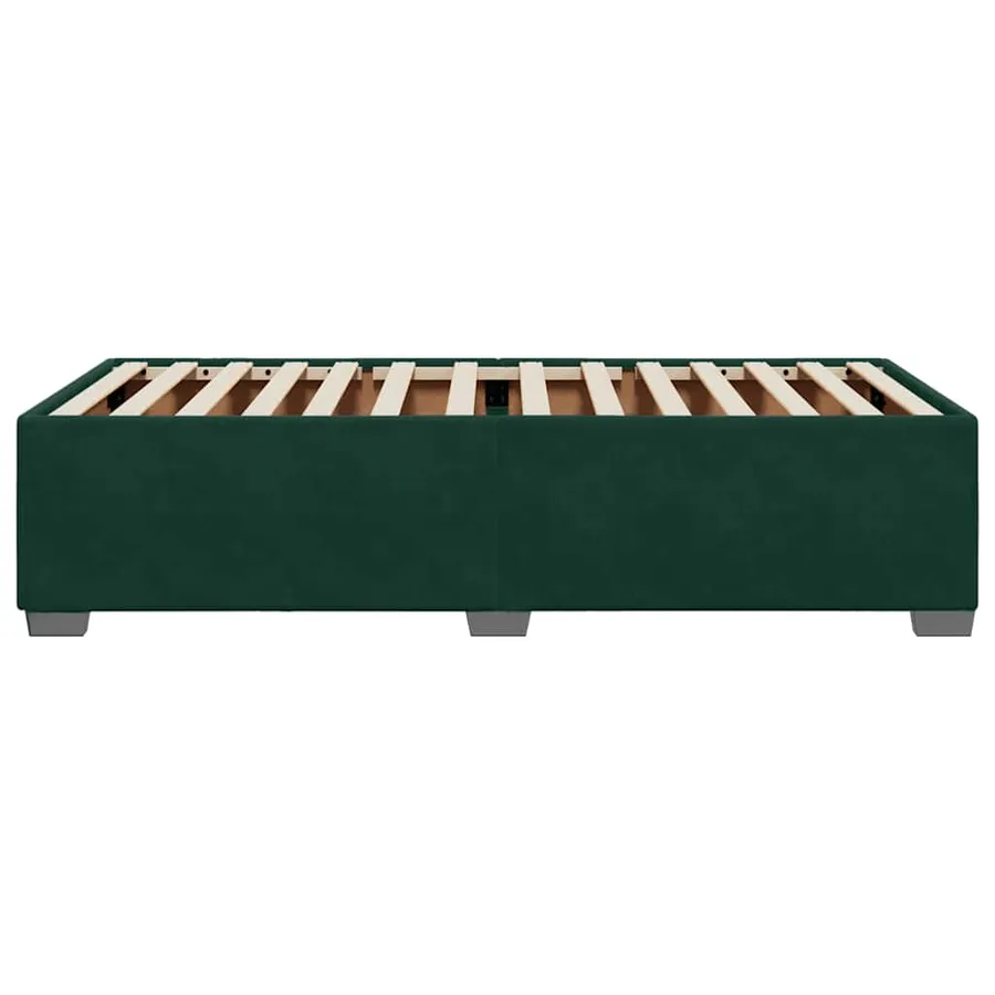 Cadre de lit sans matelas vert foncé 100x200 cm velours - 5