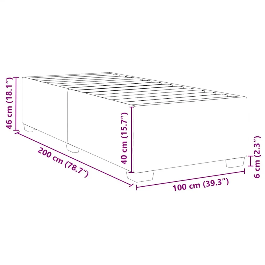 Cadre de lit sans matelas vert foncé 100x200 cm velours - 9