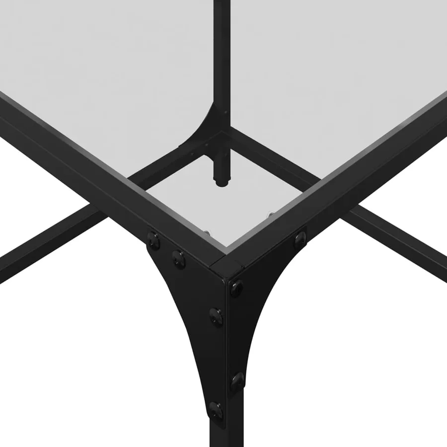 Tables basses avec dessus en verre transparent 2 pcs acier - 8