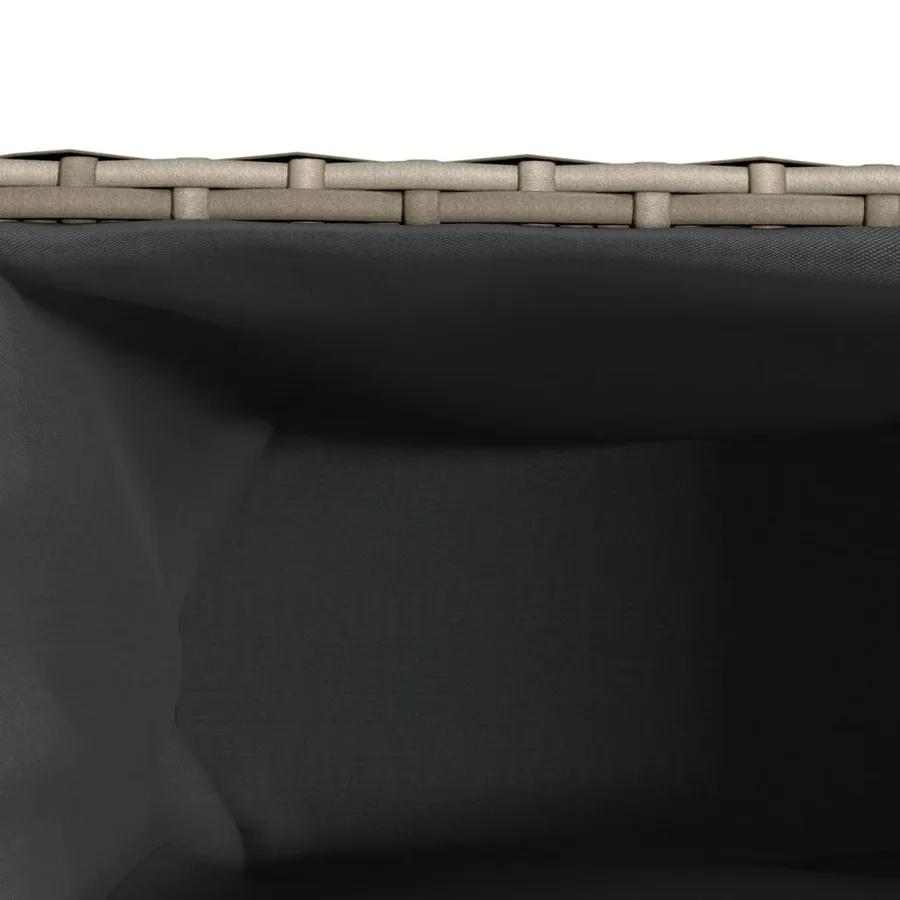 Jardinière avec 3 pots gris 105x30x32 cm résine tressée - 9