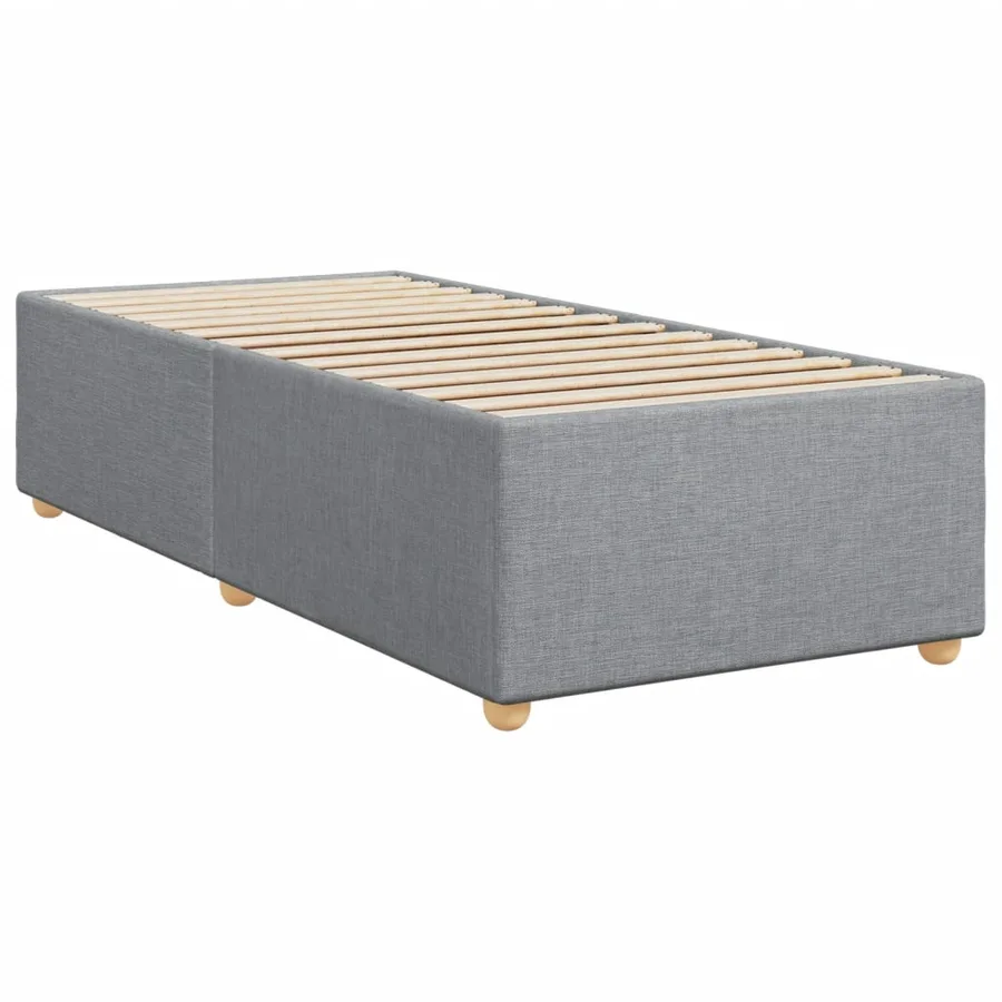 Sommier à lattes de lit avec matelas gris clair 80x200 cm tissu - 8