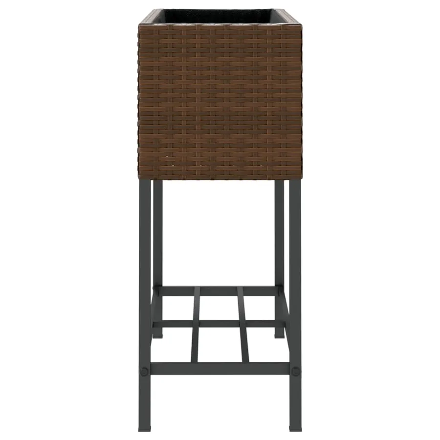Jardinière avec étagère marron résine tressée - 6