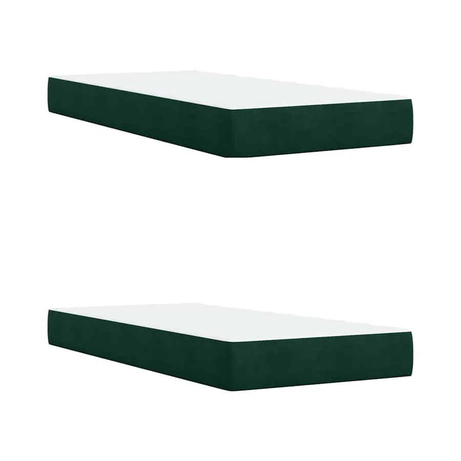 Sommier à lattes de lit et matelas Vert foncé 200x200cm Velours - 9