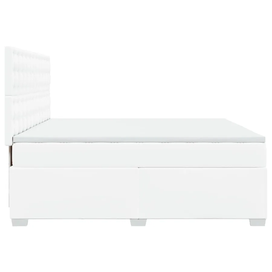 Sommier à lattes de lit avec matelas Blanc 200x200cm Similicuir - 9