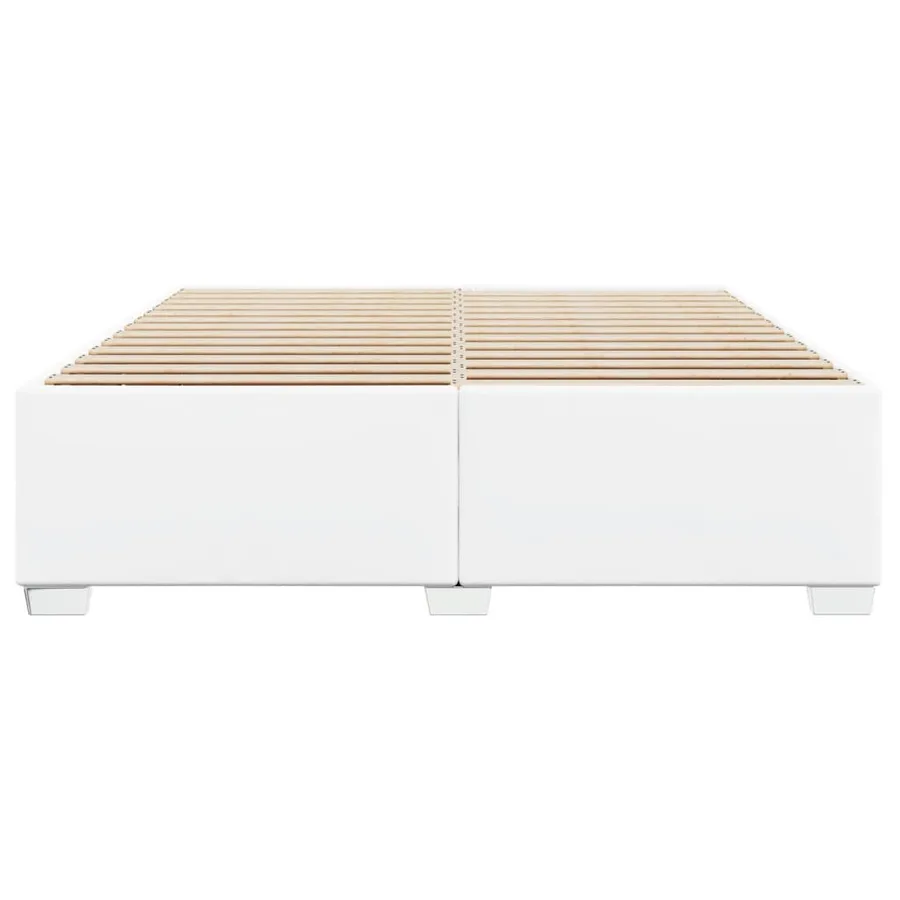 Cadre de lit sans matelas blanc 200x200 cm similicuir - 4