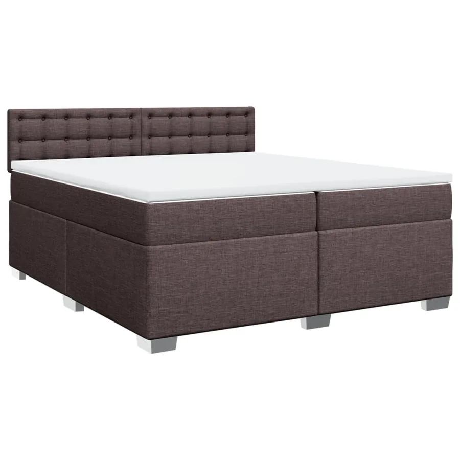 Sommier à lattes de lit avec matelas Marron foncé 200x200 cm - 2