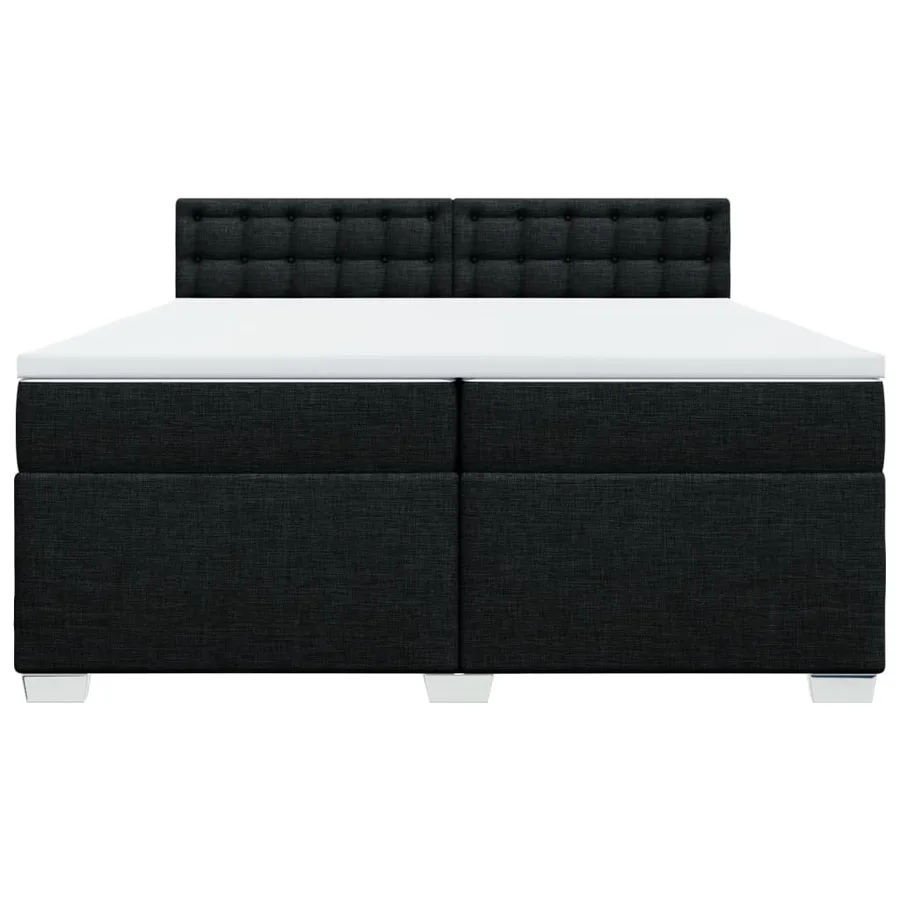 Sommier à lattes de lit avec matelas Noir 200x200 cm Tissu - 6