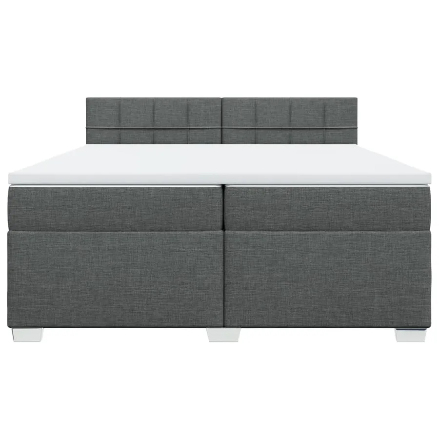 Sommier à lattes de lit avec matelas Gris foncé 200x200cm Tissu - 6