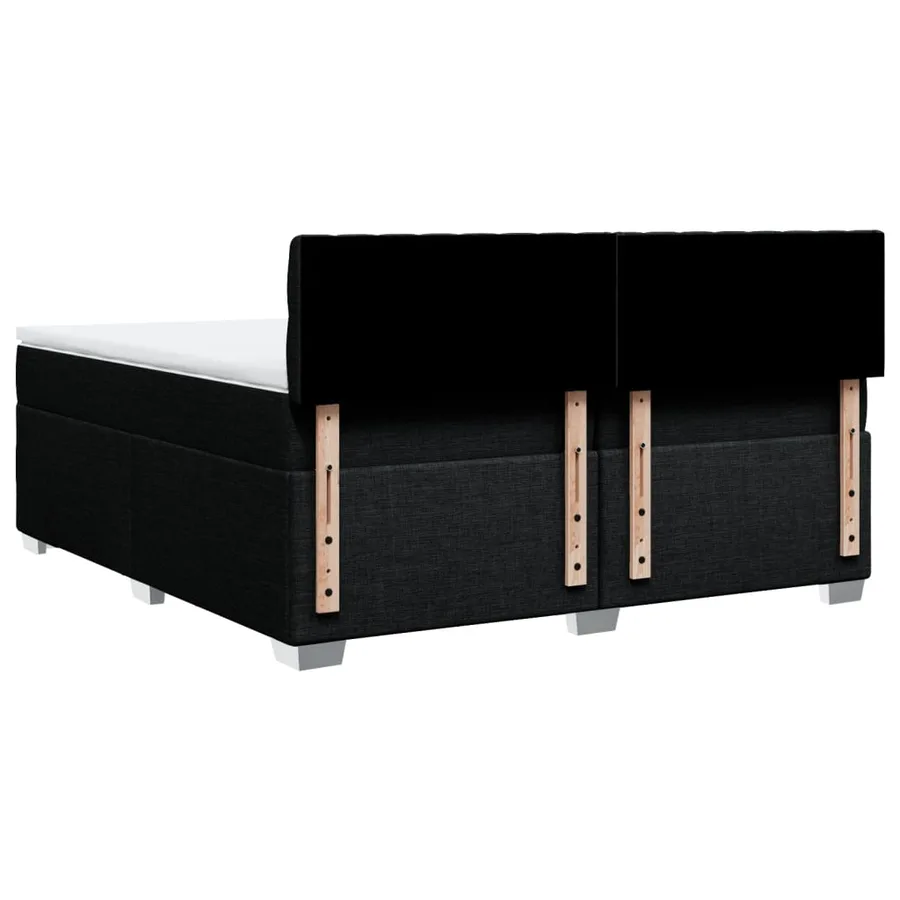 Sommier à lattes de lit avec matelas Noir 200x200 cm Tissu - 10