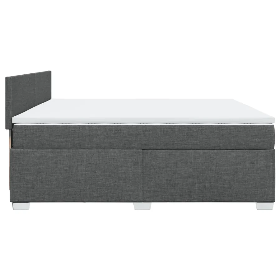 Sommier à lattes de lit avec matelas Gris foncé 200x200cm Tissu - 11