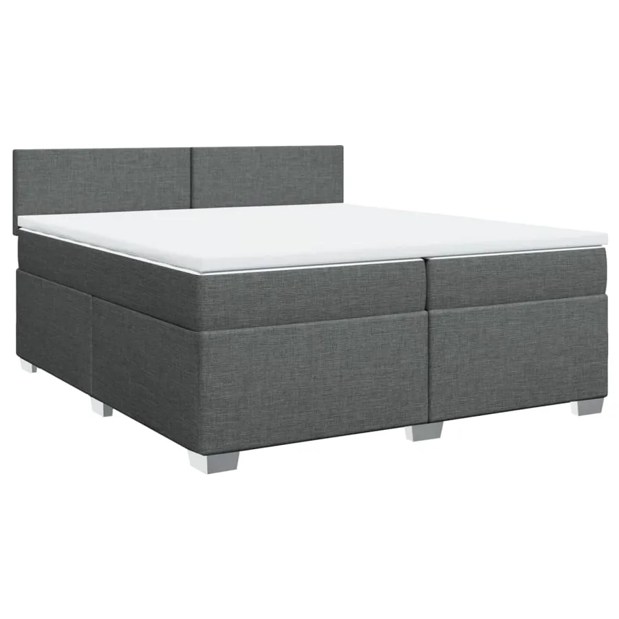 Sommier à lattes de lit avec matelas Gris foncé 200x200cm Tissu - 2