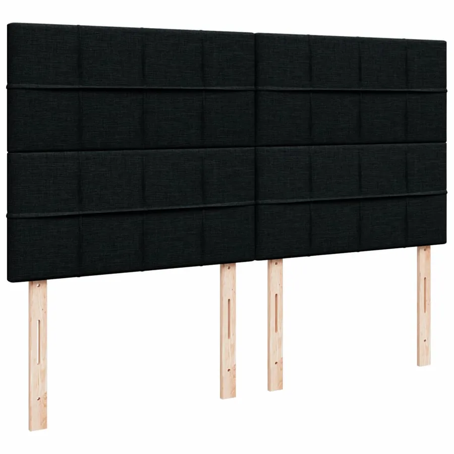 Sommier à lattes de lit avec matelas Noir 200x200 cm Tissu - 8