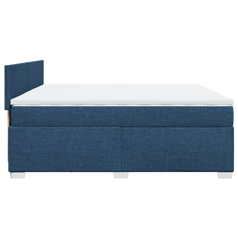 Sommier à lattes de lit avec matelas Bleu 200x200 cm Tissu - 11