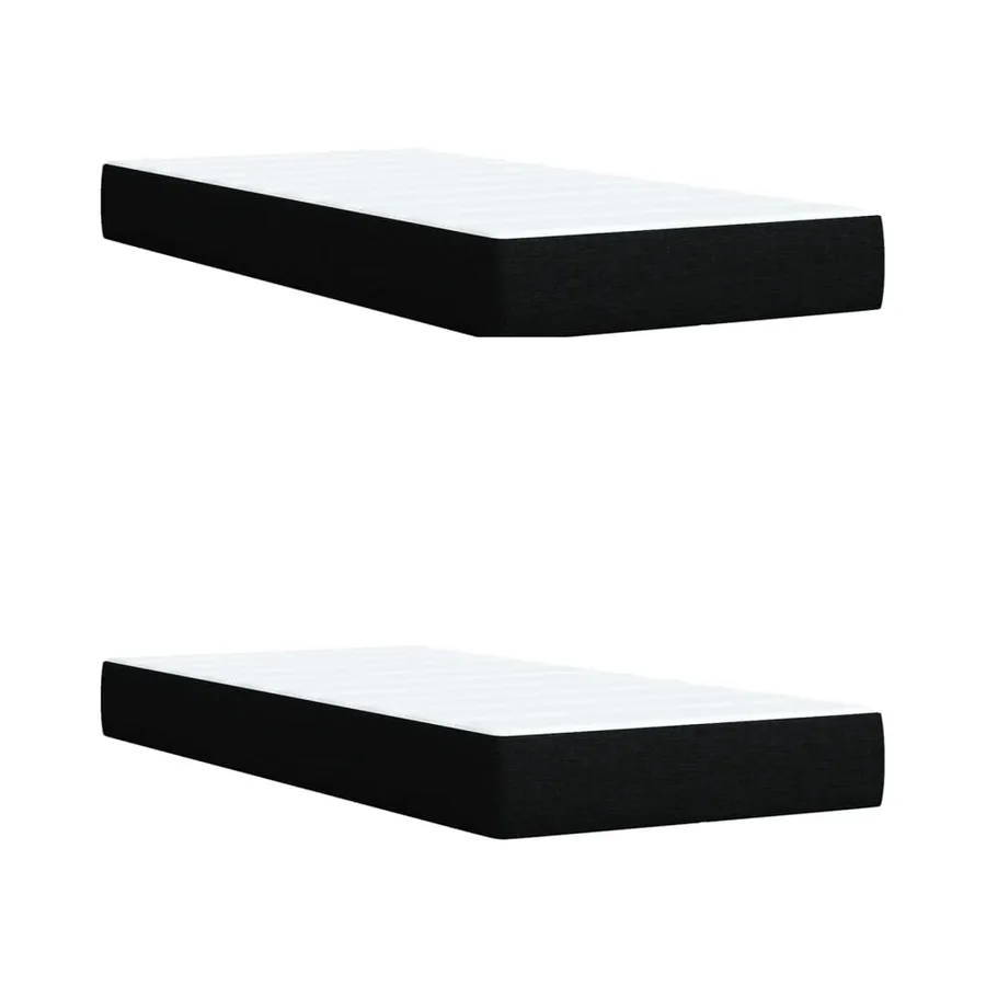 Sommier à lattes de lit avec matelas Noir 200x200 cm Tissu - 6