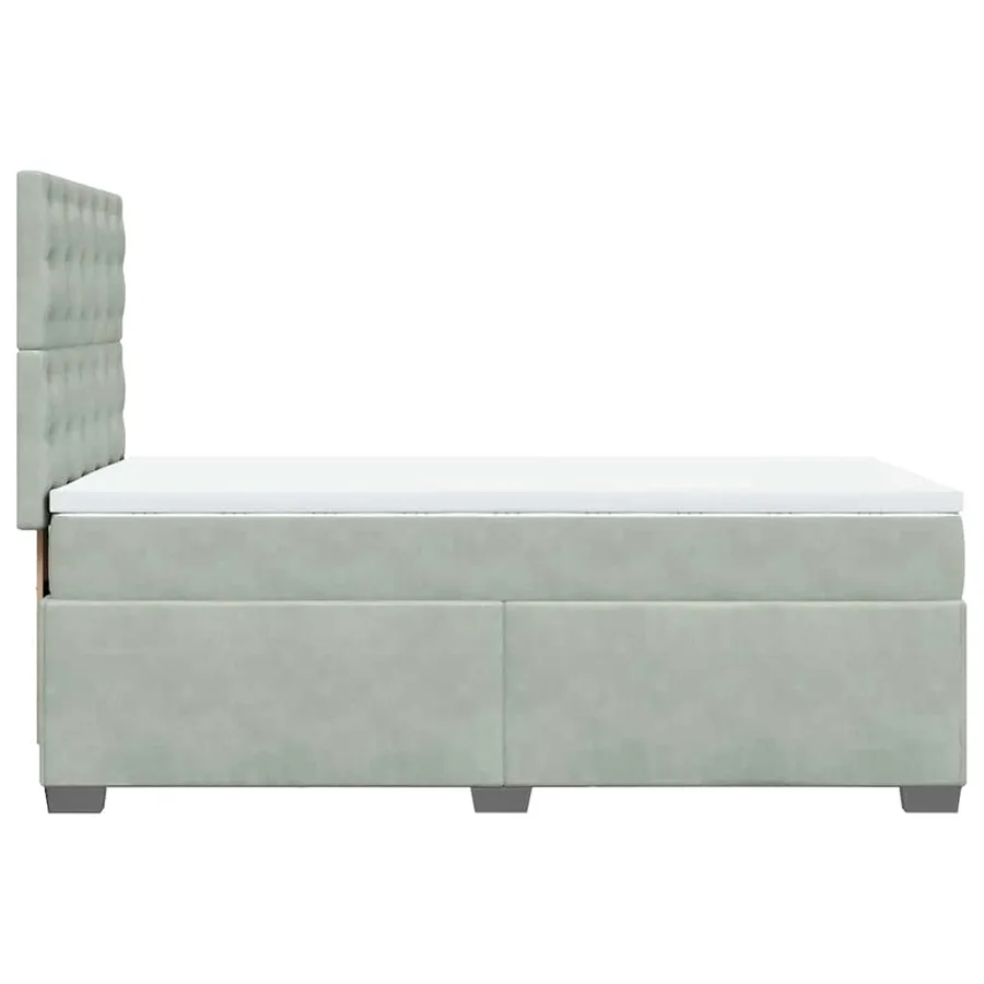 Sommier à lattes de lit et matelas Gris clair 90x190 cm Velours - 12